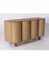 Natural color sideboard and rattan curved doors