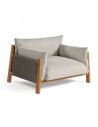 Teak armchair and exterior upholstery