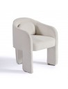 Fauteuil de salle à manger rembourré blanc cassé