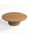 Round rope and teak coffee table 100