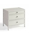 Chest of drawers white finish and black handle 3 drawers