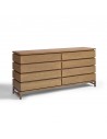 Natural oak finished chest of drawers with 8 drawers