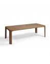 Rectangular dining table with rounded corners