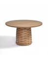 Round dining table relief central leg