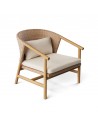 Low chair made of natural teak and resin