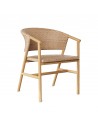 Natural coloured teak chair with resin back and seat