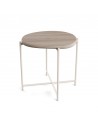 Table d appoint en teck vieilli et aluminium blanc