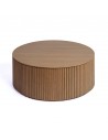 Table basse cylindrique en chêne naturel effet palilleria