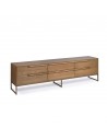 Natural and gold TV sideboard with drawers