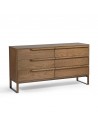 Sideboard drawers natural oak and gold metal