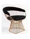 Rosegold Armchair with Black Seat