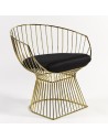 Golden Armchair with Black Seat